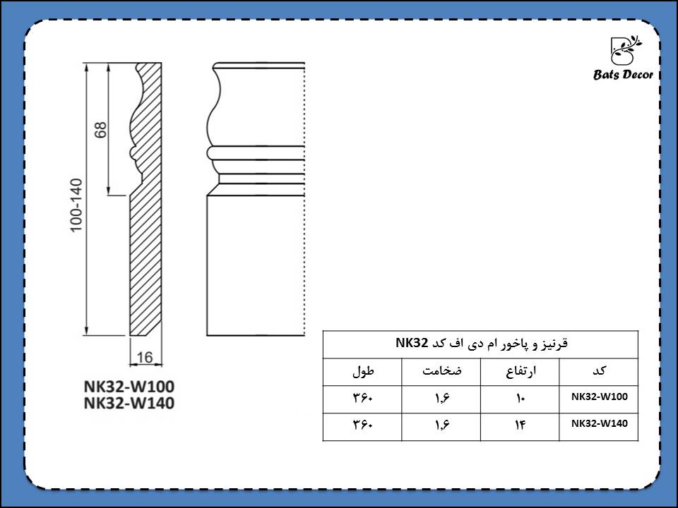 قرنیز ام دی اف NK32