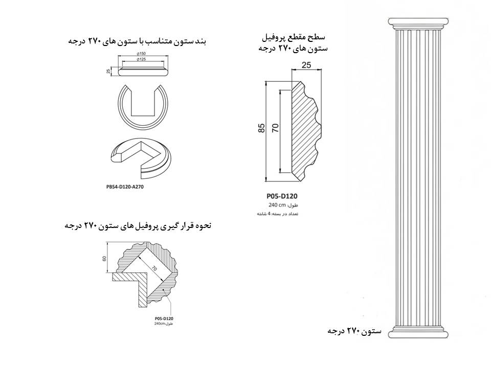 ستون 270 درجه ام دی اف